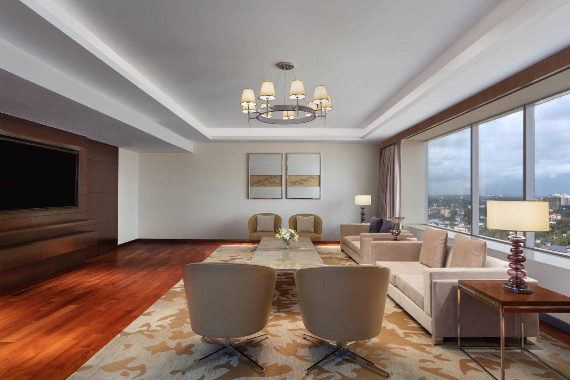 고치 메리어트 호텔 Kochi 외부 사진 A 3D rendering of a living room